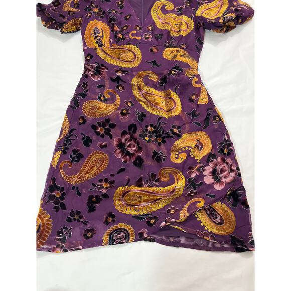 NWT Adelyn Rae Velvet Burnout Puff Sleeve Mini Dress Size XS Party Cocktail - Picture 4 of 11